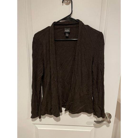 Eileen Fisher petite cardigan dark brown PS small - Picture 3 of 7